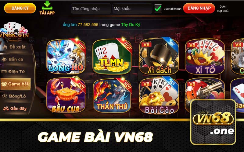 Kho game bài hấp dẫn, da đạng trò chơi