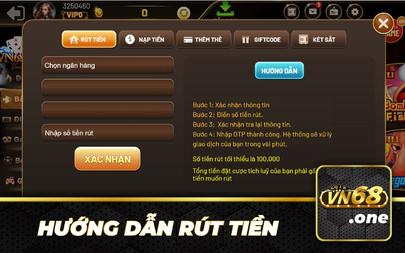 Hướng Dẫn Rút Tiền VN68