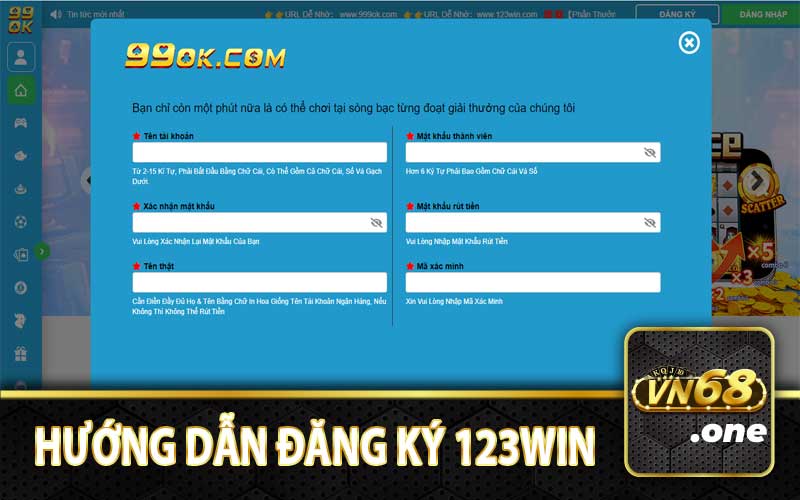 Hướng dẫn đăng ký 123WIn